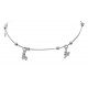 Sterling Silver Anklet with Tiny Animal Charms