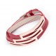 Red and Snakeskin Pattern Leather Wrap Bracelet