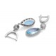 Blue Topaz Quartz Silver Earrings