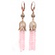 Tulip Earrings with Pink Opal CZ Stones for evil eye protection