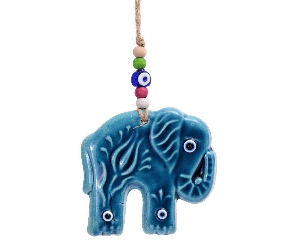 Ceramic Elephant Evil Eye Amulet for evil eye protection