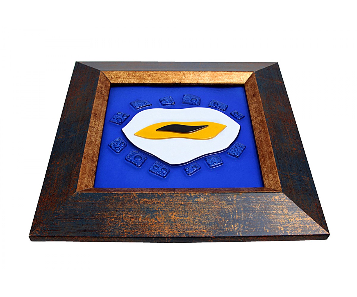 Fused Glass Wall Frame - 23.00 cm / 9.06 in for evil eye protection