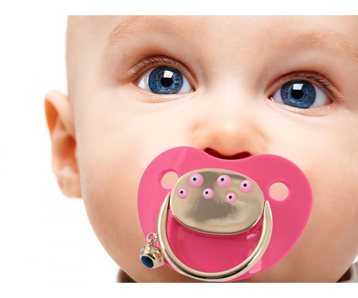 Pacifier for Baby Girl with Evil Eye for evil eye protection
