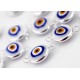 Ceramic Evil Eye Beads White - 30 pcs for evil eye protection