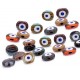 Evil Eye Beads Mixed Nature Colors One Sided - 15 pcs for evil eye protection