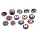 Evil Eye Beads Mixed Nature Colors One Sided - 15 pcs for evil eye protection