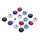 Evil Eye Beads Multicolor Matte Double Sided Without Hole - 50 pcs for evil eye protection