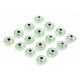 Evil Eye Beads Translucent Green Double Sided Without Hole - 50 pcs for evil eye protection