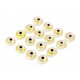 Evil Eye Beads Translucent Yellow Double Sided Without Hole - 50 pcs for evil eye protection