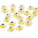 Evil Eye Beads Translucent Yellow Double Sided Without Hole - 50 pcs for evil eye protection