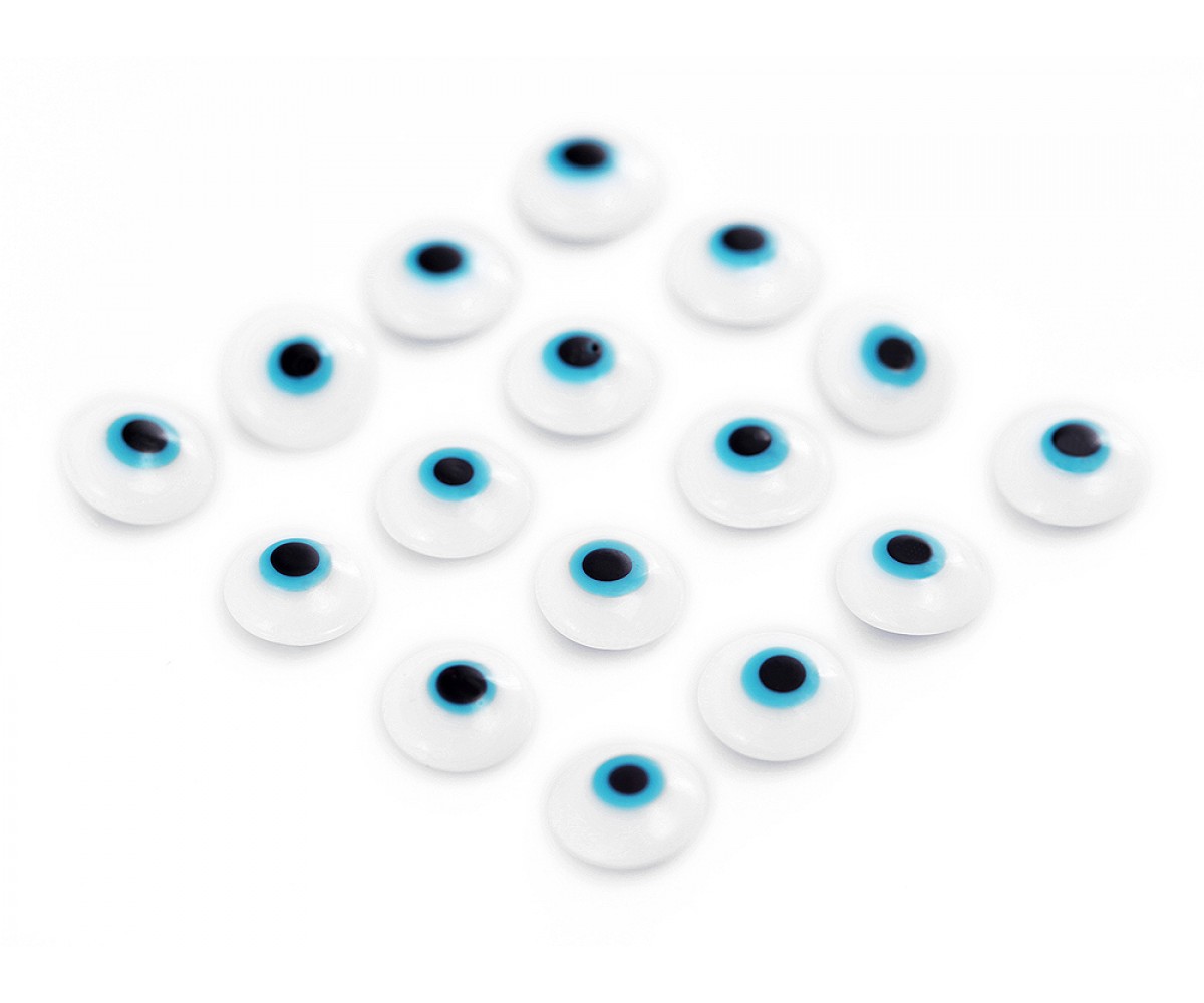 Evil Eye Beads White Double Sided Without Hole - 50 pcs for evil eye protection