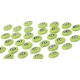 Flat Evil Eye Beads Green Double Sided Without Hole - 15 pcs
