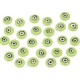Flat Evil Eye Beads Green Double Sided Without Hole - 15 pcs