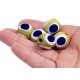Olive Green Evil Eye Beads - 15 pcs for evil eye protection