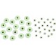 One Sided Eye Beads Green - 50 pcs