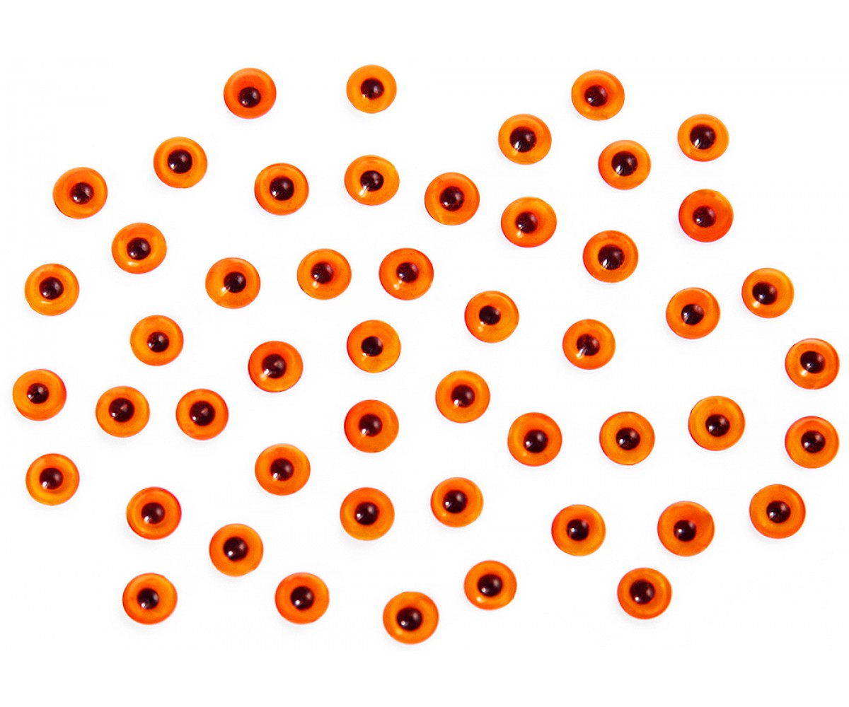 One Sided Eye Beads Orange - 50 pcs for evil eye protection