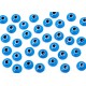 One Sided Eye Beads Transparent Blue - 50 pcs for evil eye protection