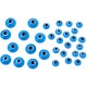 One Sided Eye Beads Transparent Blue - 50 pcs