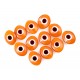 Oval Evil Eye Beads Orange Double Sided Without Hole - 50 pcs