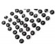 Silver Evil Eye Beads Black Double Sided - 50 pcs