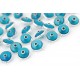 Silver Evil Eye Beads Blue Double Sided One Hook - 50 pcs for evil eye protection