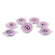 Silver Evil Eye Beads Pink Double Hook - 20 pcs for evil eye protection