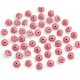 Silver Evil Eye Beads Pink Double Sided - 50 pcs for evil eye protection
