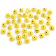 Silver Evil Eye Beads Yellow Double Sided - 50 pcs for evil eye protection