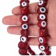 Small Red Eye Beads - 50 pcs