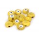 Yellow Glass Eye Beads One Sided - 15 pcs for evil eye protection