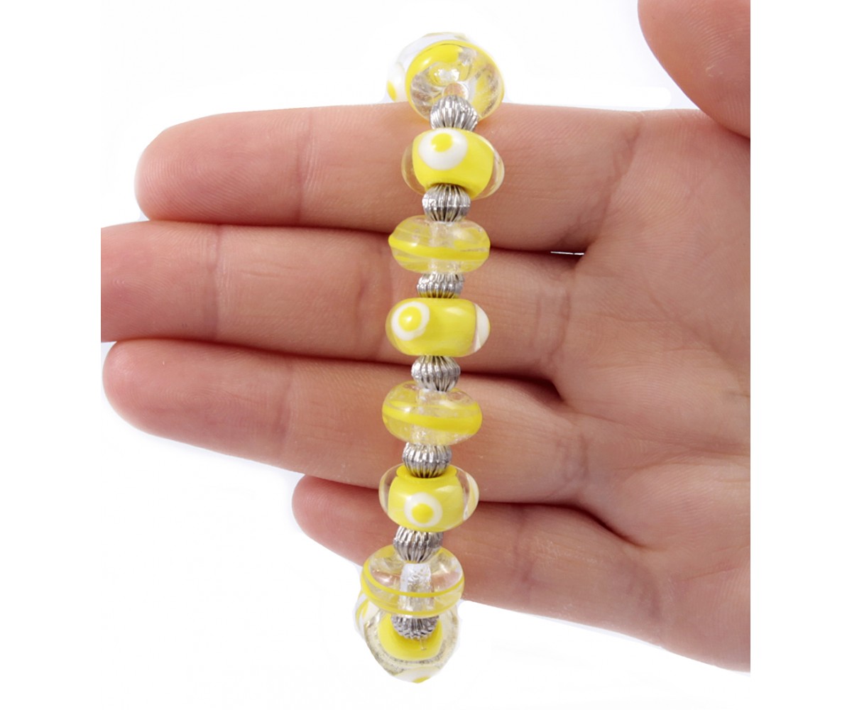 Glass Evil Eye Bracelet with Murano Beads for evil eye protection