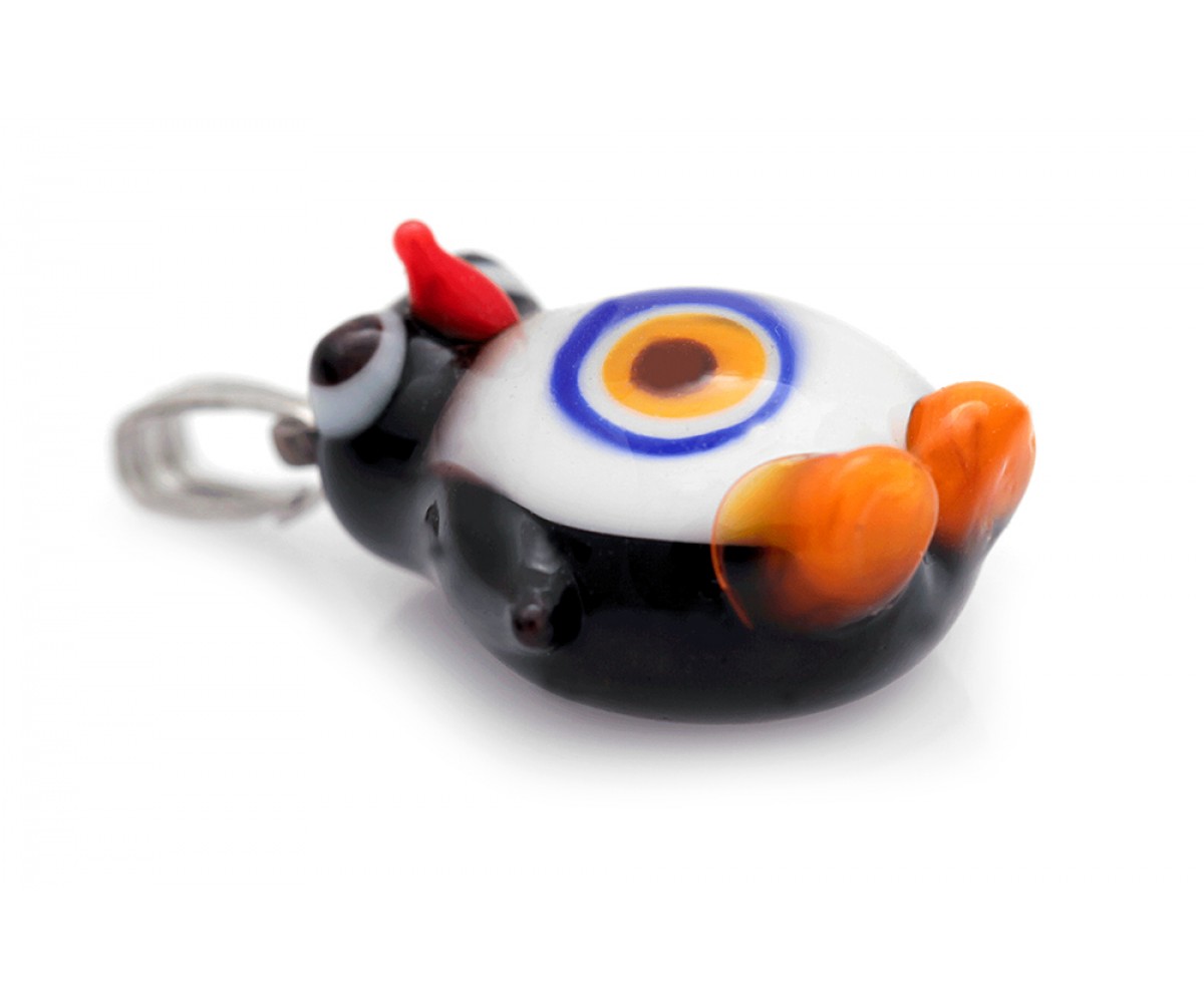 Murano Evil Eye Penguin Pendant for evil eye protection