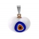 White Evil Eye Glass Pendant for evil eye protection