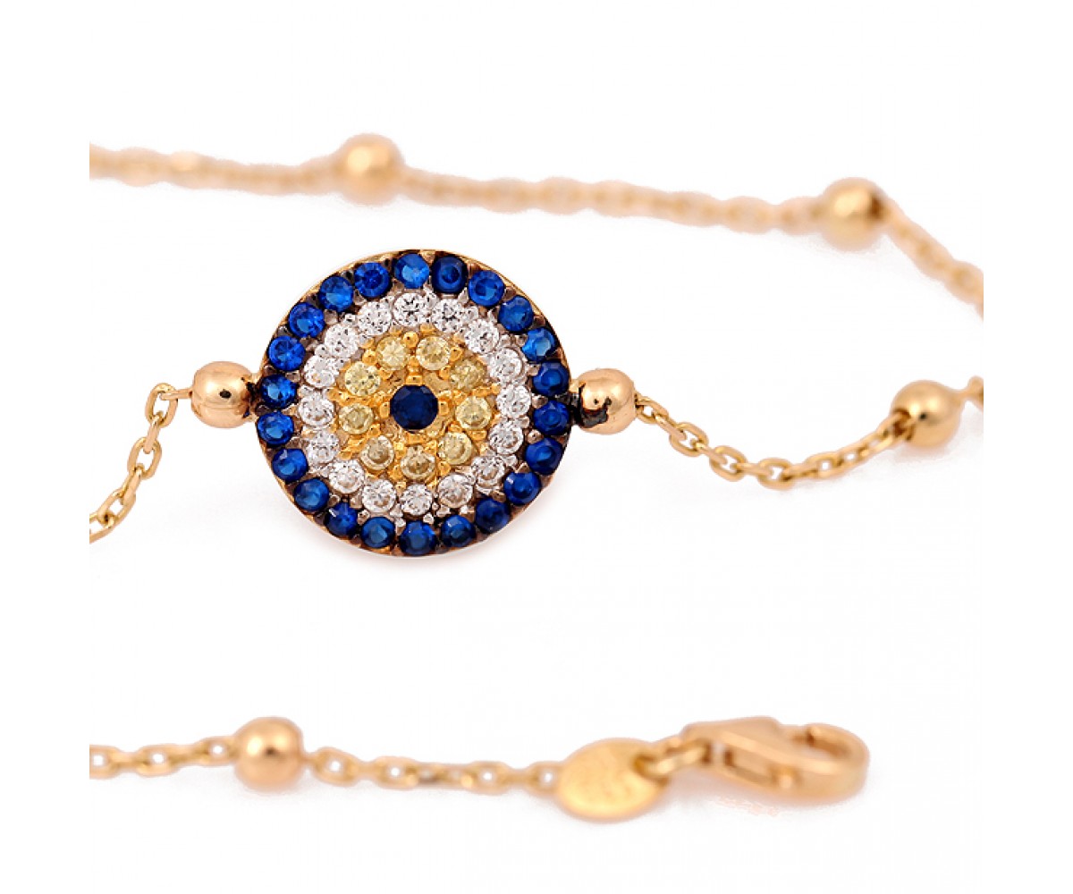 Celebrity Inspired Gold Evil Eye Bracelet for evil eye protection