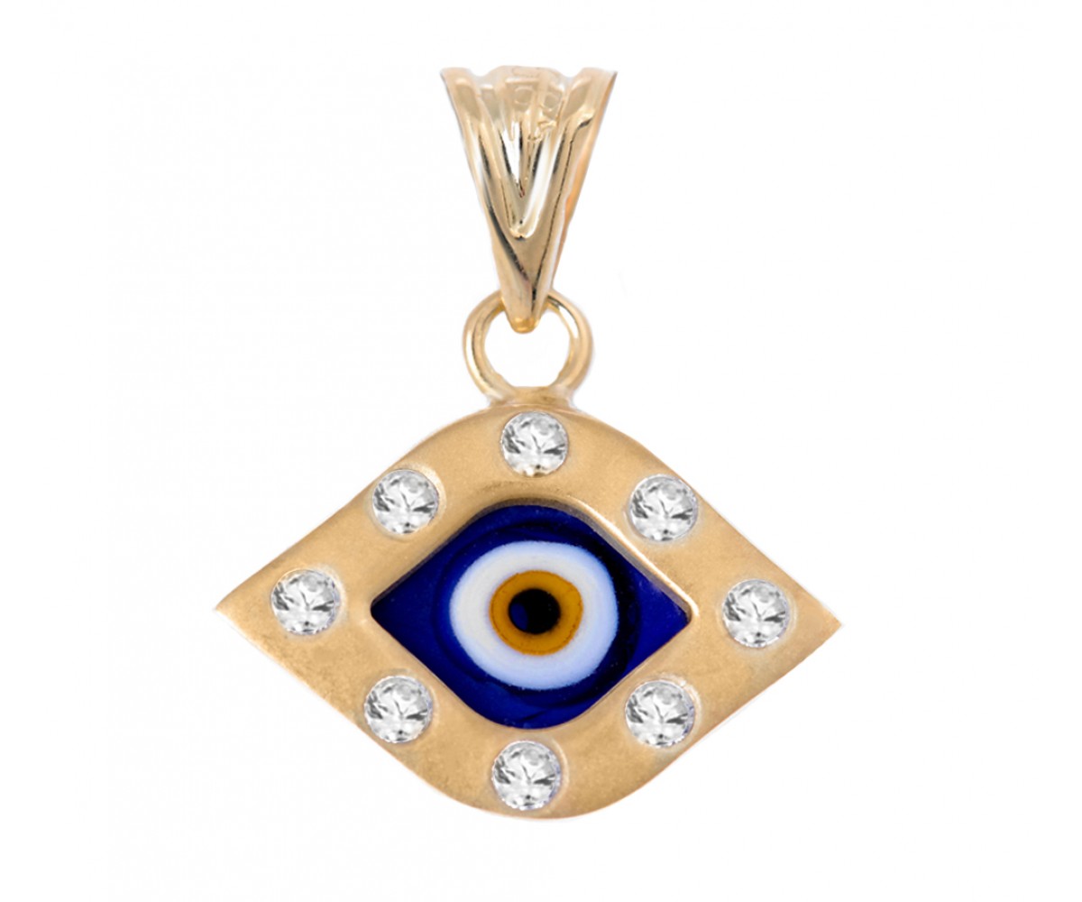 14K Gold Evil Eye Pendant for evil eye protection