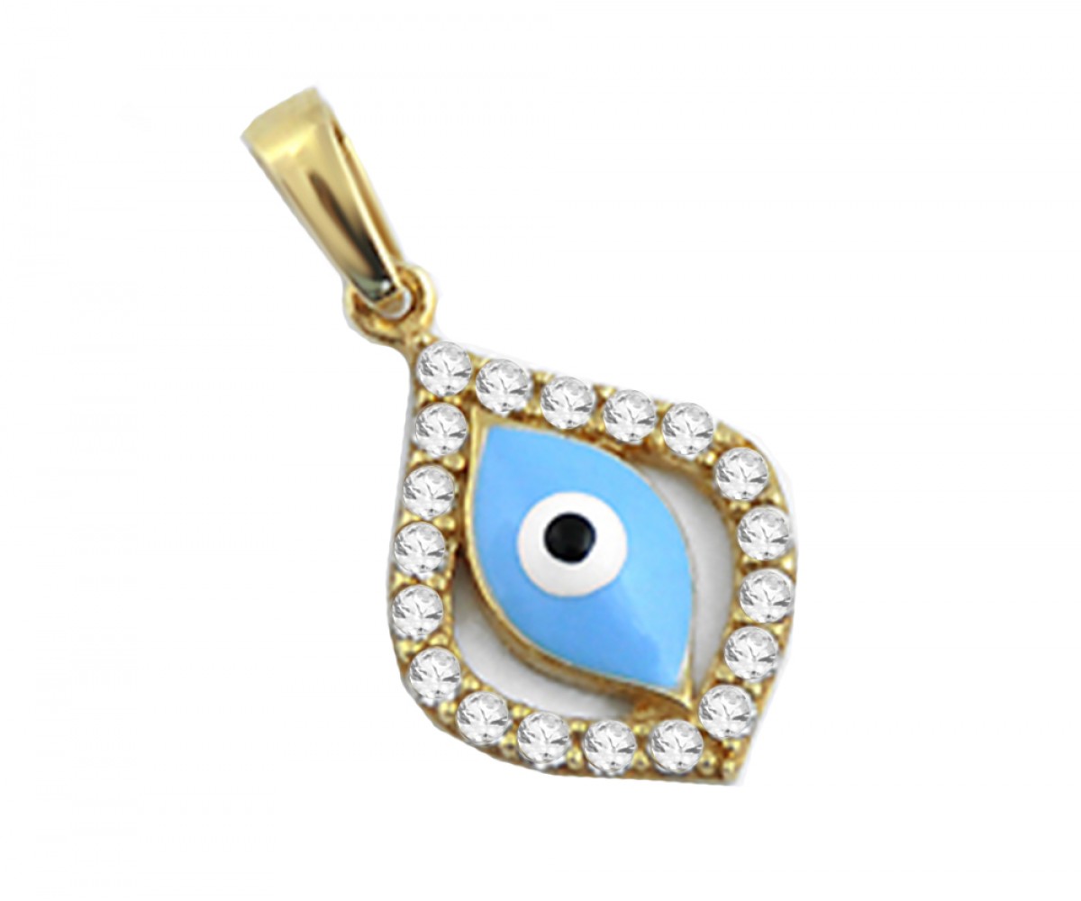 Blue Eye Gold Pendant for evil eye protection