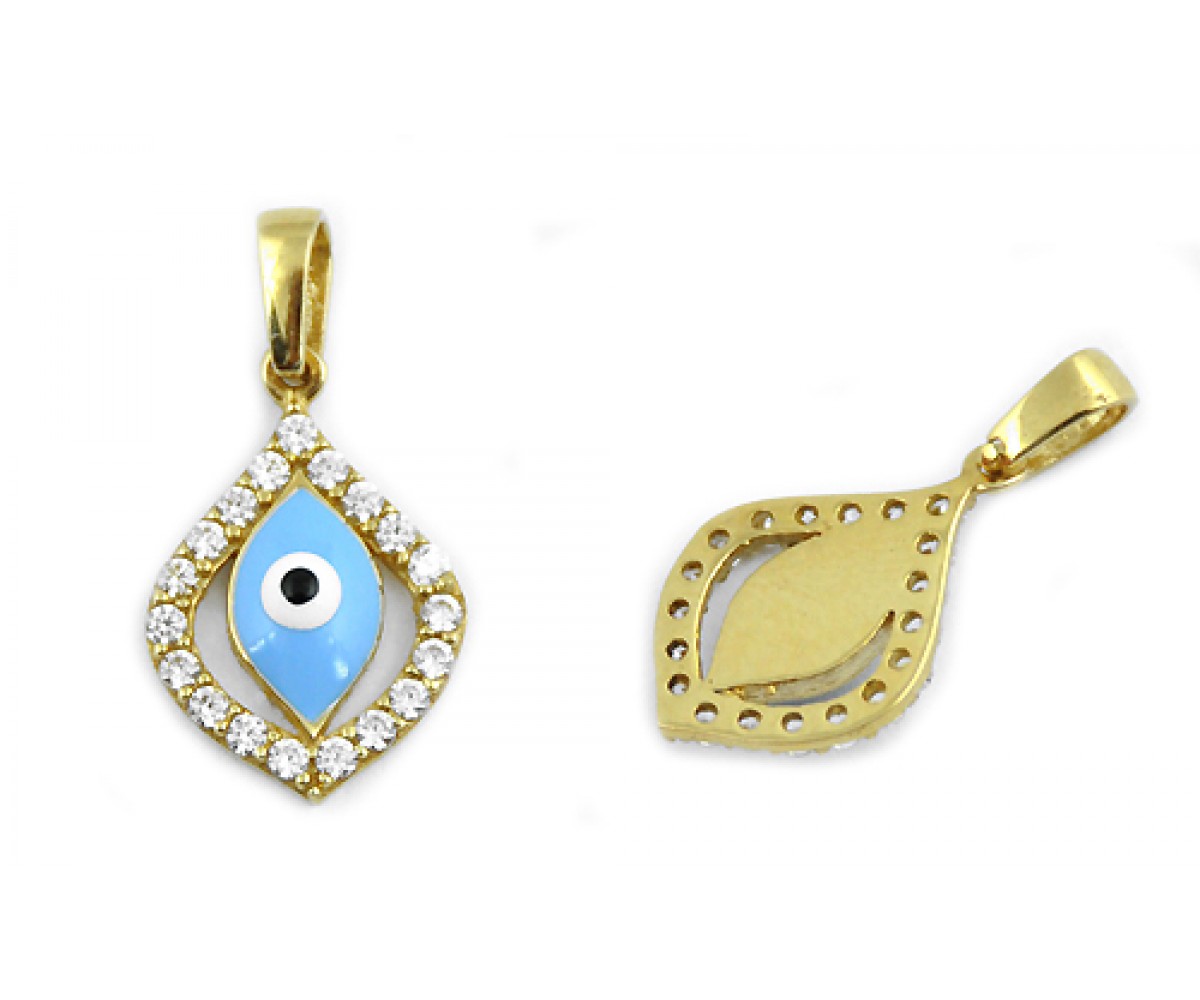 Blue Eye Gold Pendant for evil eye protection