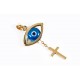 Gold Evil Eye Cross Pendant for evil eye protection