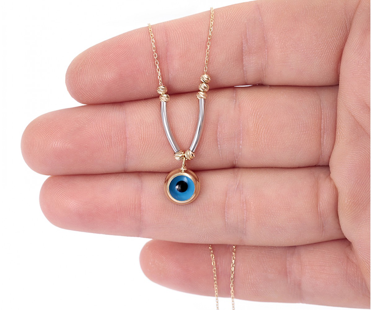 Gold Evil Eye Necklace for evil eye protection
