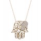 Gold Hamsa Necklace with Cz Stones for evil eye protection