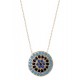 Greek Evil Eye Necklace with Nano Turquoise Stones