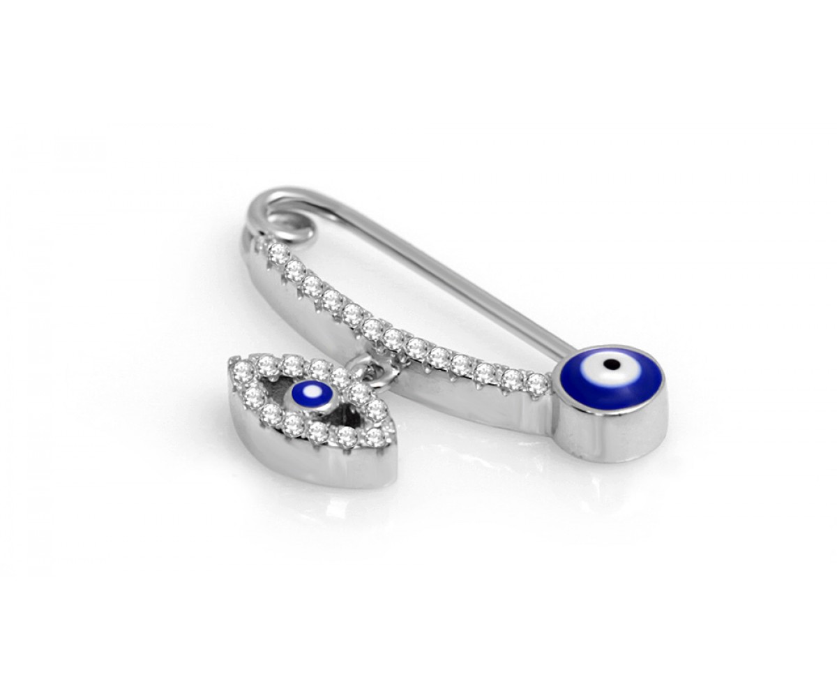 Baby Pin with Evil Eye Charm for evil eye protection