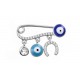 Baby Pin with Good Luck Charms for evil eye protection