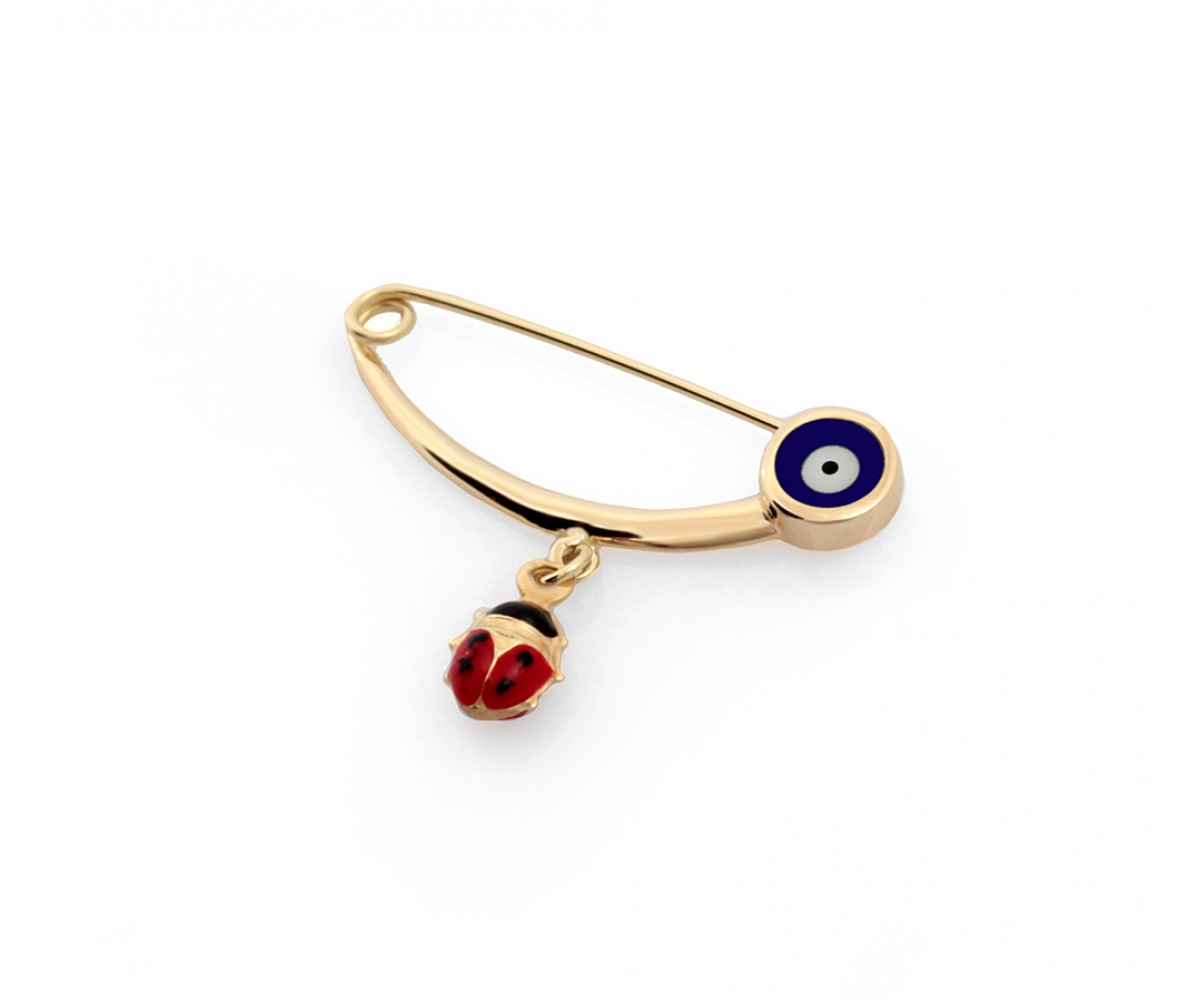 Gold Evil Eye Baby Protector Pin for evil eye protection