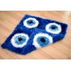 Crochet Evil Eye Rug - 120.00 cm / 47.24 in for evil eye protection