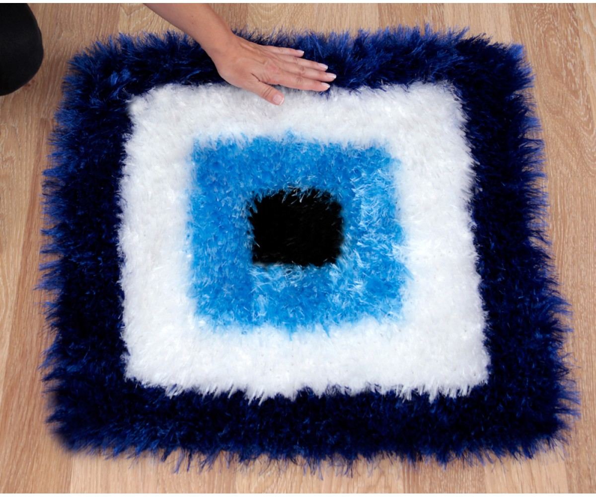 Square Crochet Evil Eye Mat - 52.00 cm / 20 in for evil eye protection
