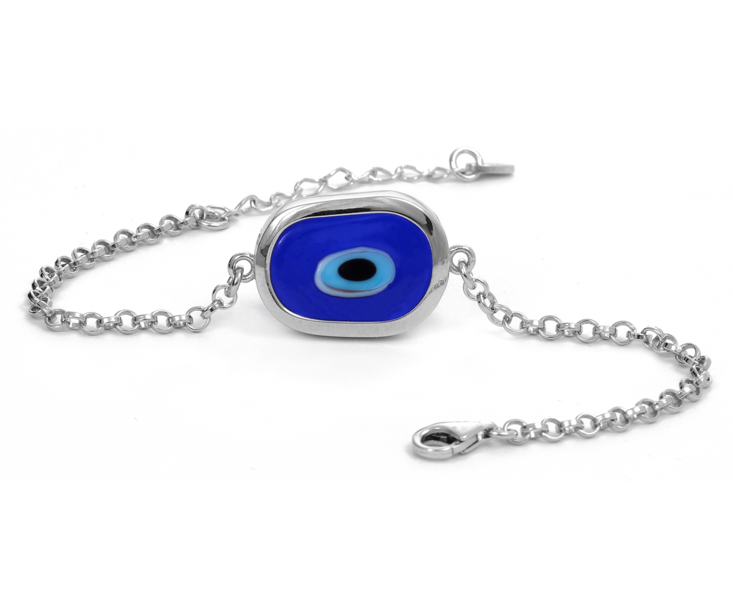 Buy Blue Evil Eye Bead Bracelet in Silver Evil Eye Bracelets