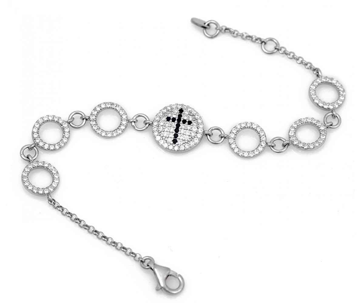 Celebrity Inspired Eye Cross Bracelet for evil eye protection