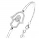 Double Chain Hand in Hamsa Bracelet for evil eye protection