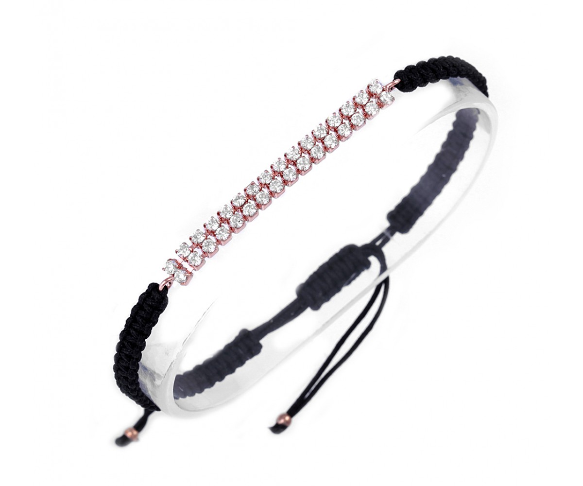 Double Row Tennis Macrame Bracelet for evil eye protection